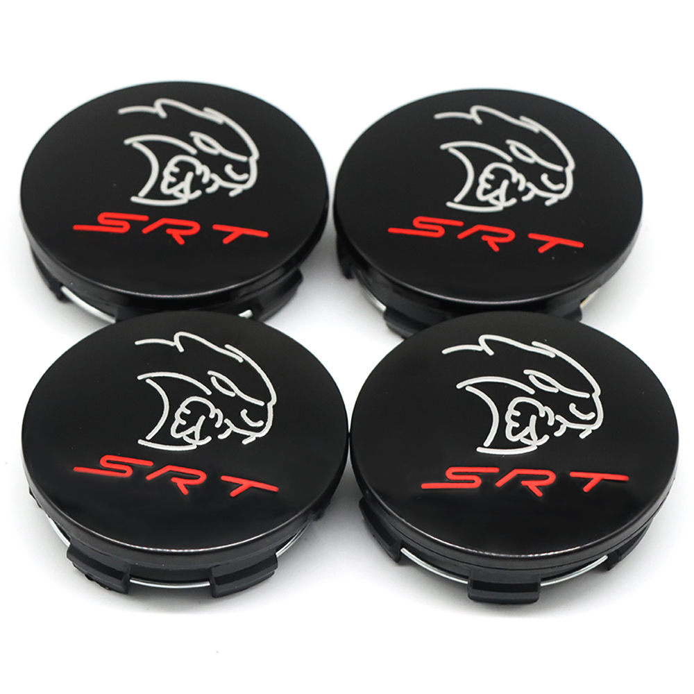 4PCS 2011-2023 Charger Challenger Durango Grand Cherokee SRT Wheel Center Caps 63mm Gloss Black Dodge 5QW99RXFAA