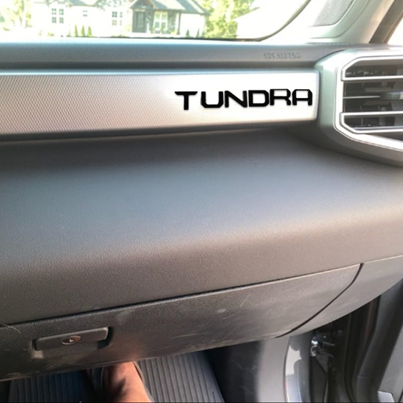 1Pc 2022-2026 Tundra Acylic Front Dashboard Letters Black Toyota