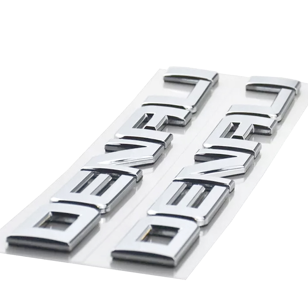 2Pcs 2007-2018 Sierra Yukon Acadia Plastic Door Tailgate 3D Letters Silver Chevrolet