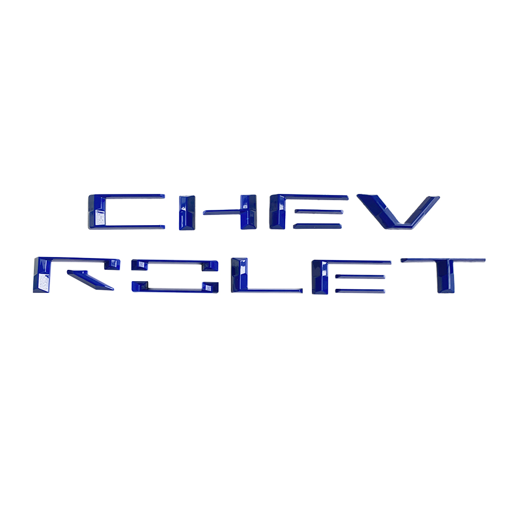 2019-2021 Silverado 1500 Plastic Front Grille Insert Letter Gloss Blue Chevrolet