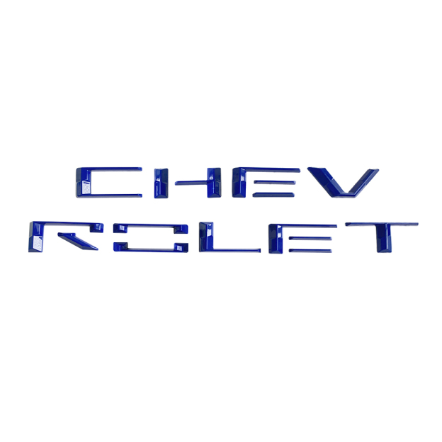 2019-2021 Silverado 1500 Plastic Front Grille Insert Letter Gloss Blue Chevrolet