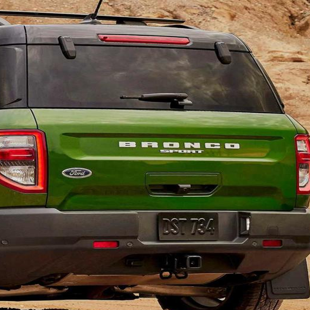 1 Set 2021-2026 Bronco Sport ABS Rear Tailgate Overlay Cover Badge Decal Trim Matte Black VN1PZ-9942528-BE 