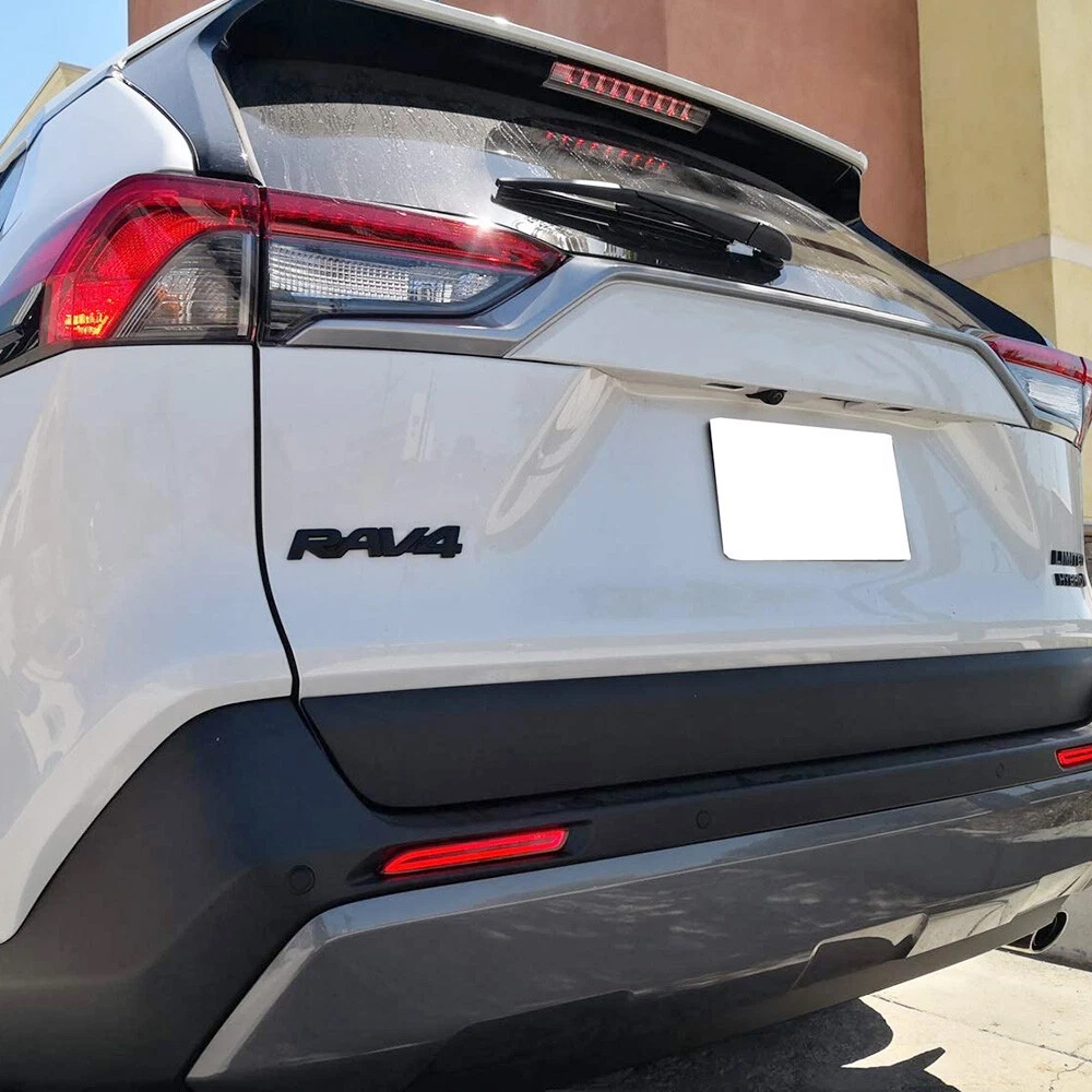 4pcs 2019-2025 RAV4 Limited AWD Plastic Rear Tailgate Emblem Overlay Kit Matte Black Toyota PT948-42199-02