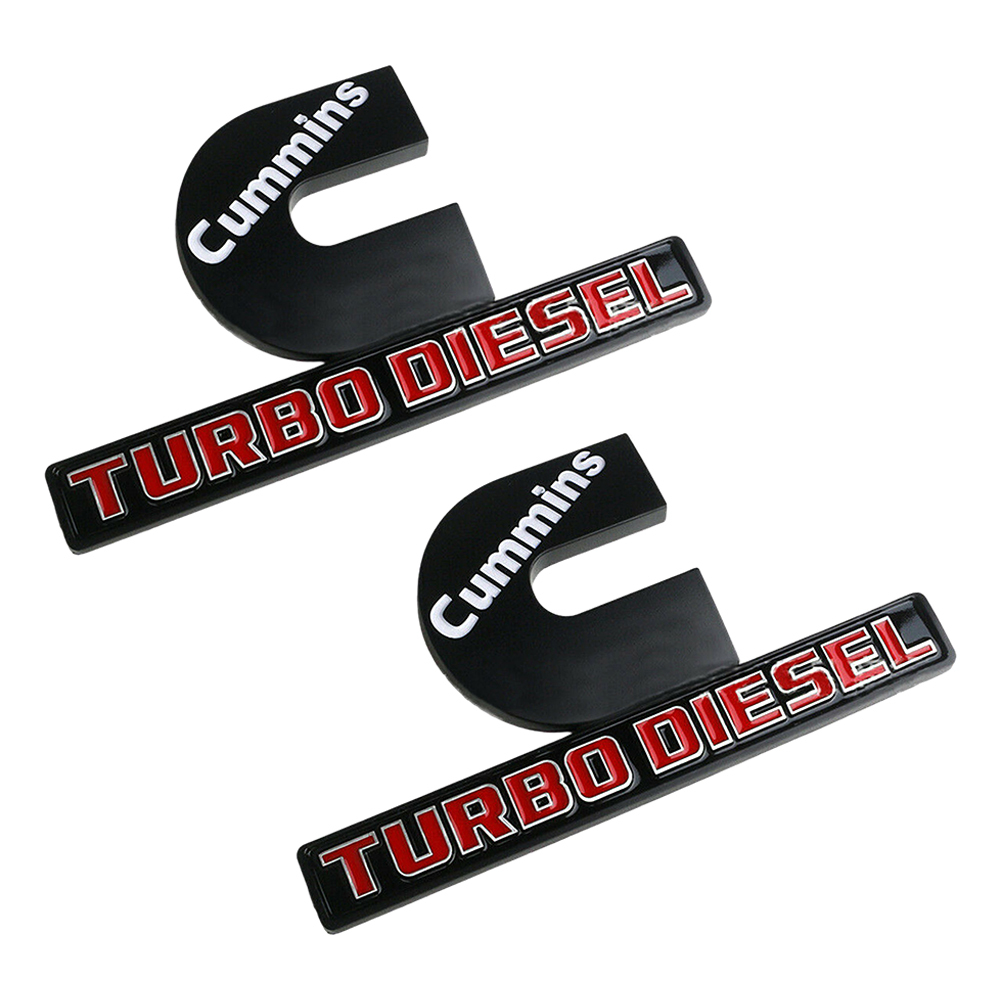 Dodge RAM 3500 2011-2018 Emblem Badges Nameplate RAM 3500 HEAVY DUTY 4X4 Cummins Turbo Diesel Matte Black Red 5PCS SET