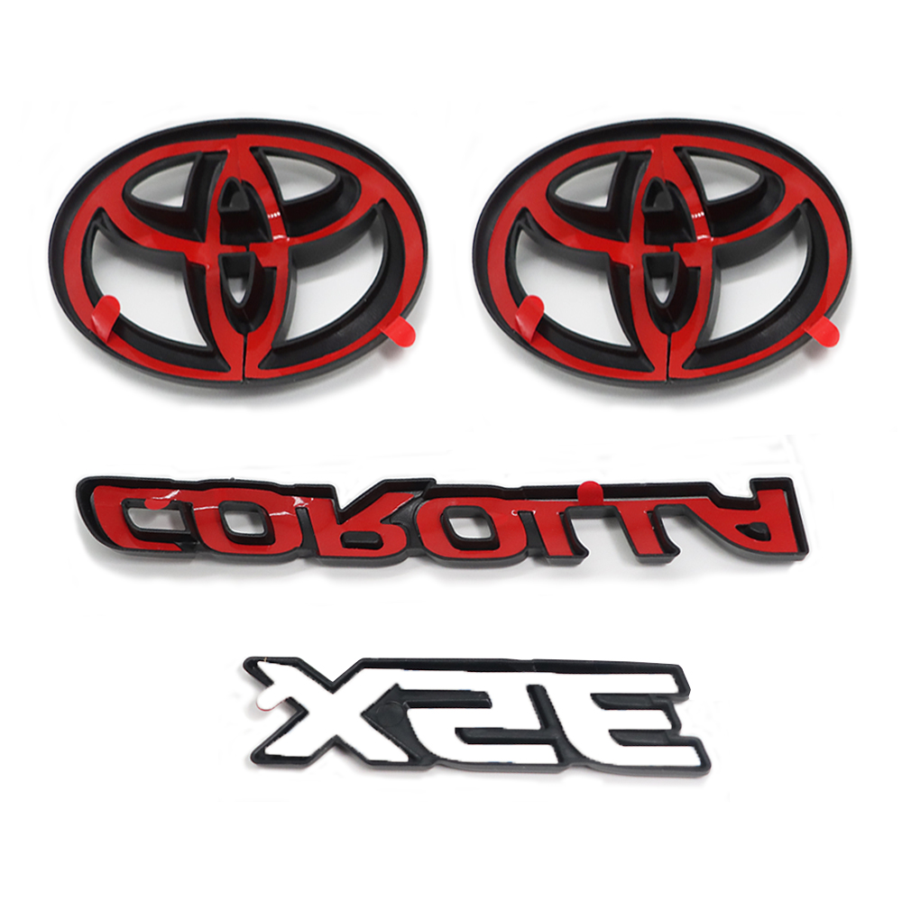 4PCS 2020-2025 Corolla XSE ABS Plastic 3D Raised Gloss Black Overlay Emblem Matte Black Toyota  PT948-02201-02