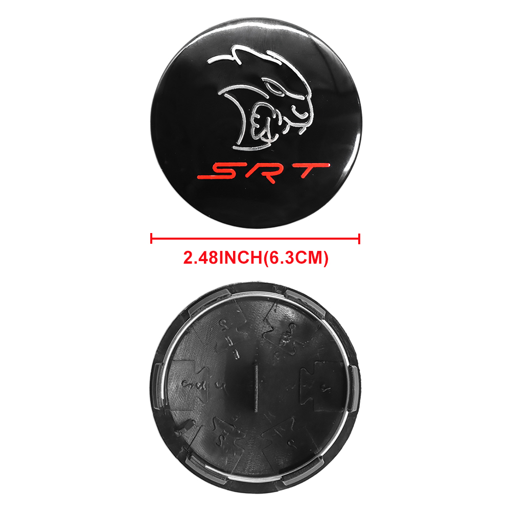 4PCS 2011-2023 Charger Challenger Durango Grand Cherokee SRT Wheel Center Caps 63mm Gloss Black Dodge 5QW99RXFAA