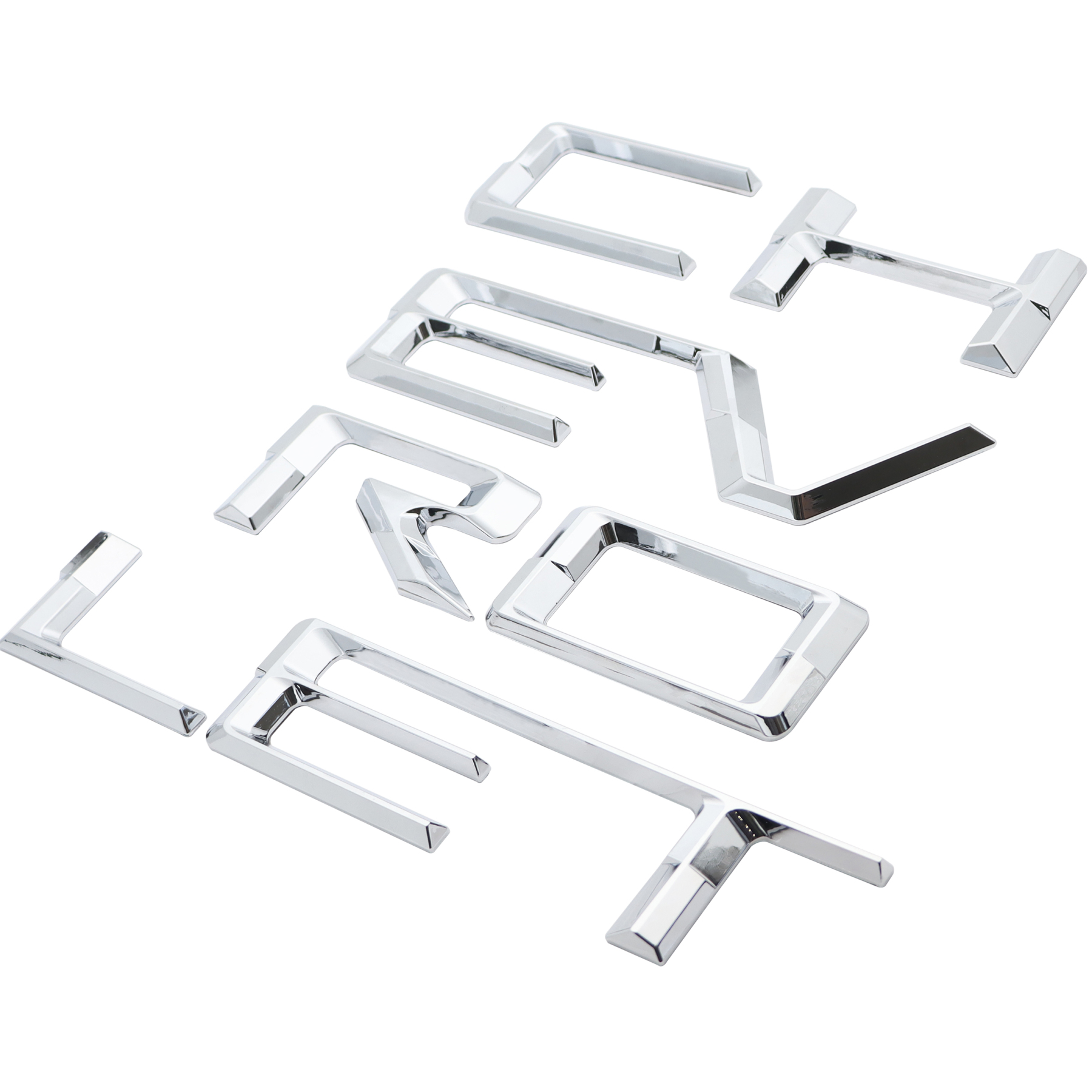 2019-2026 Silverado 1500 2500/3500HD ABS Plastic Tailgate Insert Letter Gloss Chrome Chevrolet