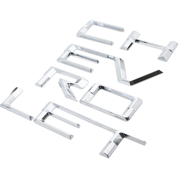 2019-2026 Silverado 1500 2500/3500HD ABS Plastic Tailgate Insert Letter Gloss Chrome Chevrolet