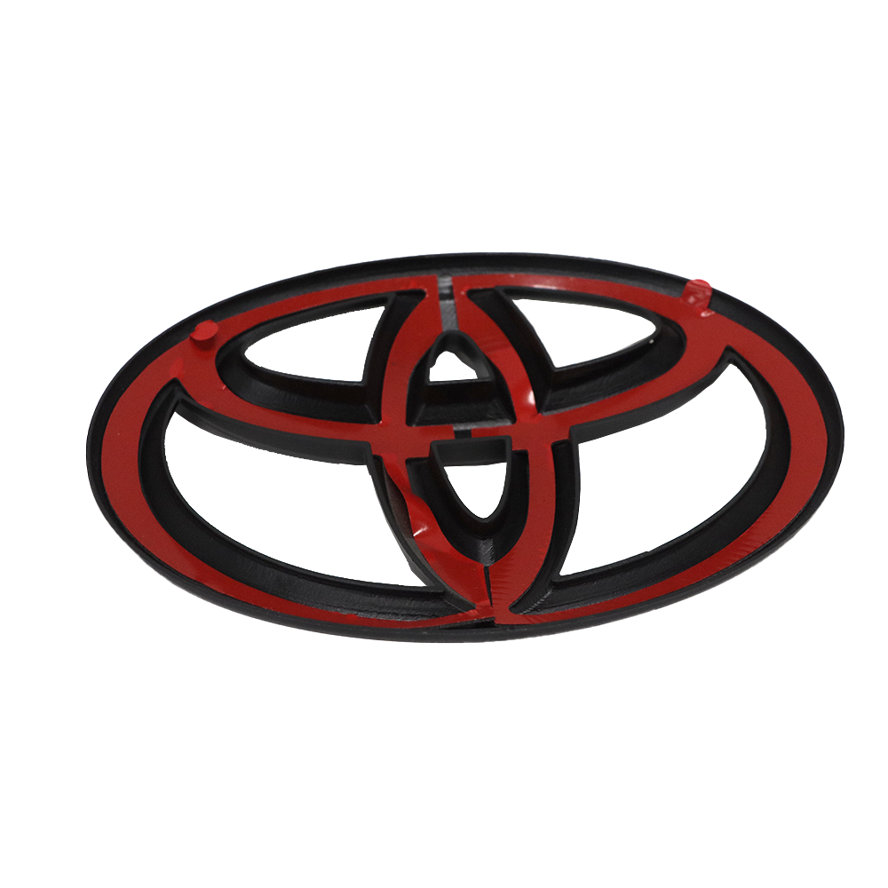 1pc 2010-2023 4Runner Plastic Front Grille Bumper Overlay Emblem Matte Black Toyota 00016-89016