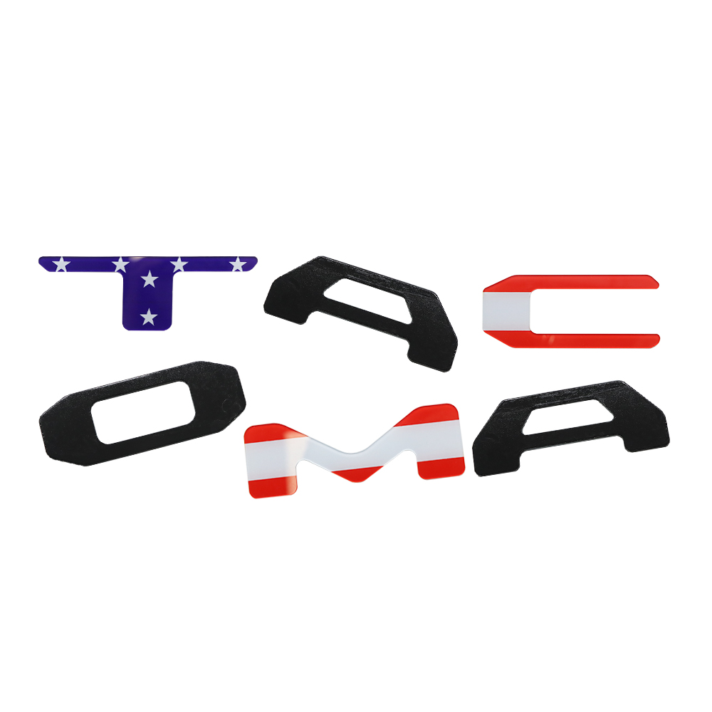 2024 2025 2026 Tacoma Abs Plastic Tailgate Letters Badges Blue Red US Flag Toyota 