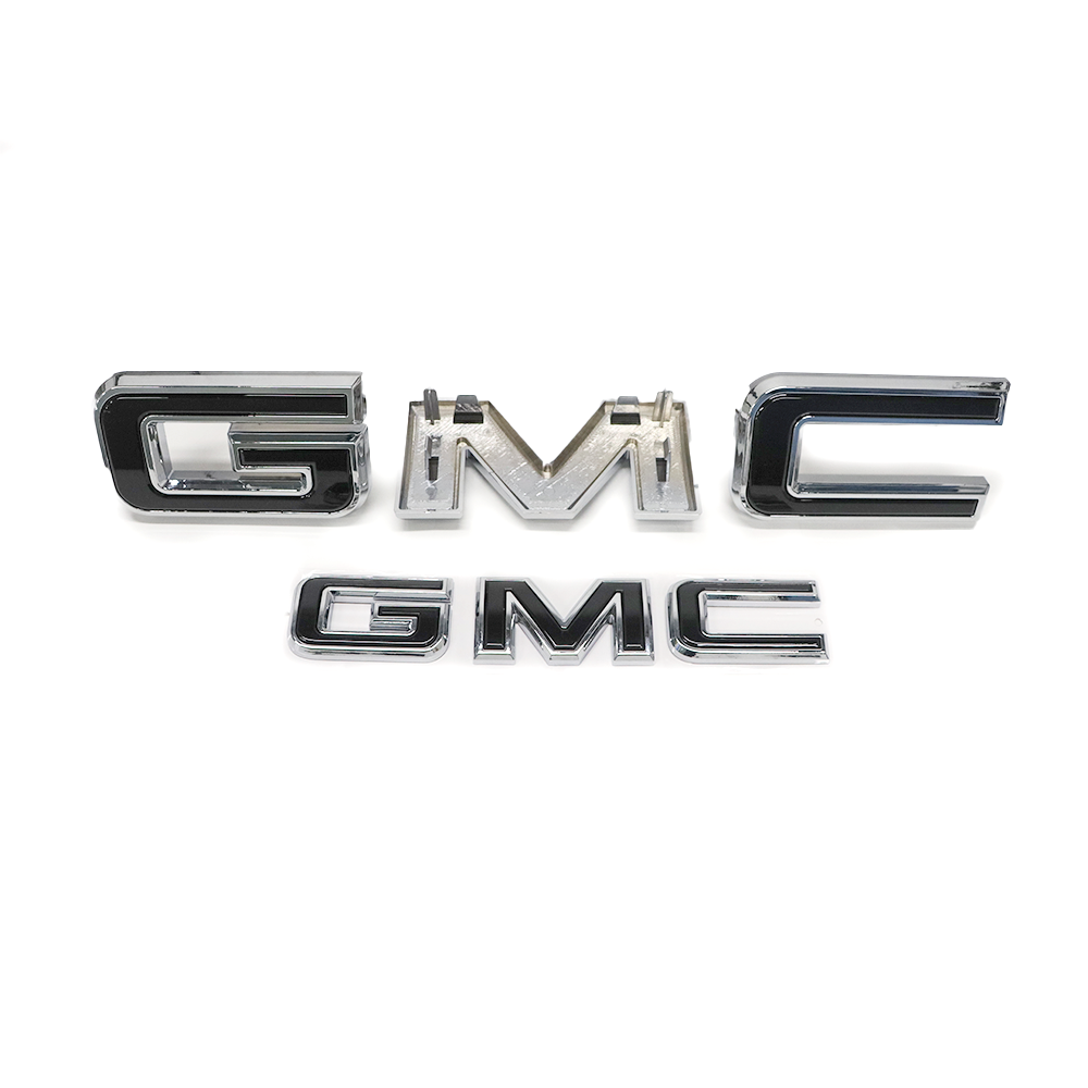 2Pcs 2021-2024 Yukon Yukon XL Plastic Front Grille Rear Emblem Chrome Black GMC 84729912