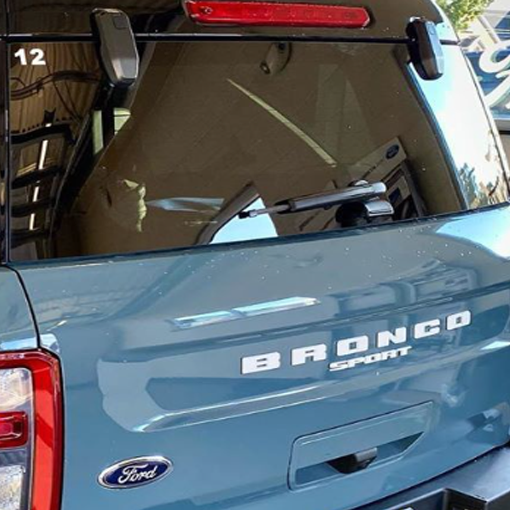 1 Set 2021-2026 Bronco Sport ABS Rear Tailgate Overlay Cover Badge Decal Trim Matte Black M1PZ-7842528-A
