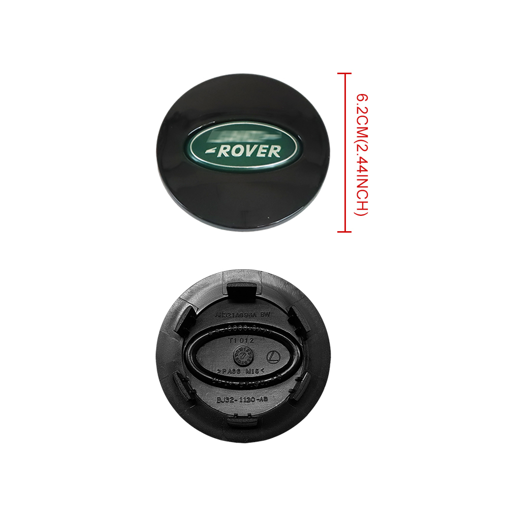 Classic Look: 62mm Center Caps for Land Rover | Green & Black (Set of 4)