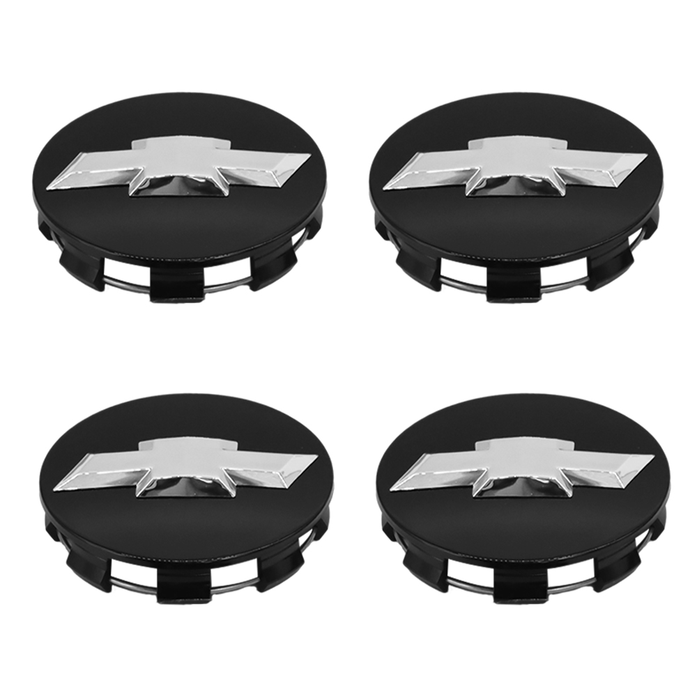 4Pcs 2014-2021 Silverado Suburban Tahoe Plastic Wheel Center Caps Gloss Black Chevrolet