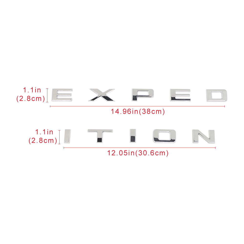 2022-2024 Expedition Front Hood / Tailgate Letters ABS Chrome Ford 3D Raised Stickers Decals