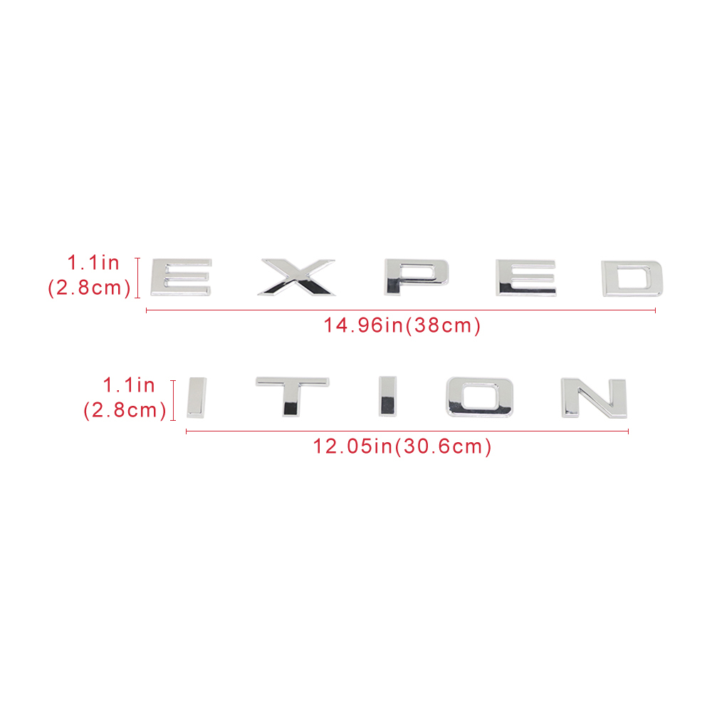 2022-2024 Expedition Front Hood / Tailgate Letters ABS Chrome Ford 3D Raised Stickers Decals