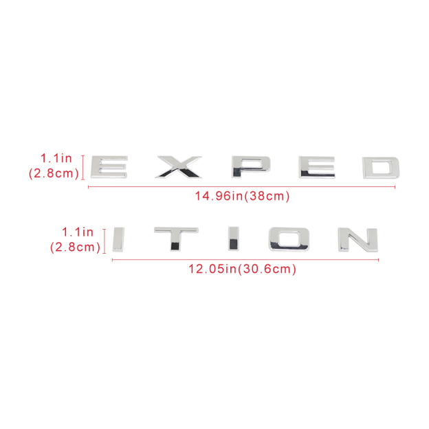 2022-2024 Expedition Front Hood / Tailgate Letters ABS Chrome Ford 3D Raised Stickers Decals