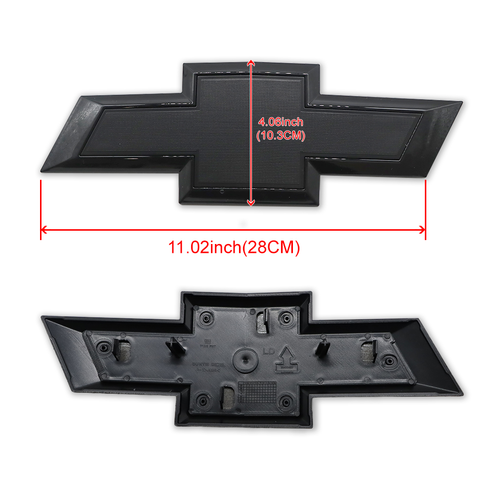 2Pcs 2019-2021 Silverado 1500 ABS Plastic Front Grille Emblem Black Chevrolet 