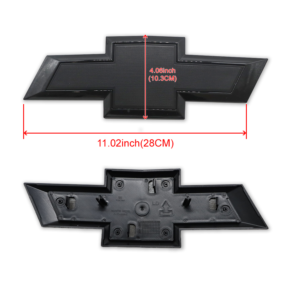2Pcs 2019-2021 Silverado 1500 ABS Plastic Front Grille Emblem Black Chevrolet 