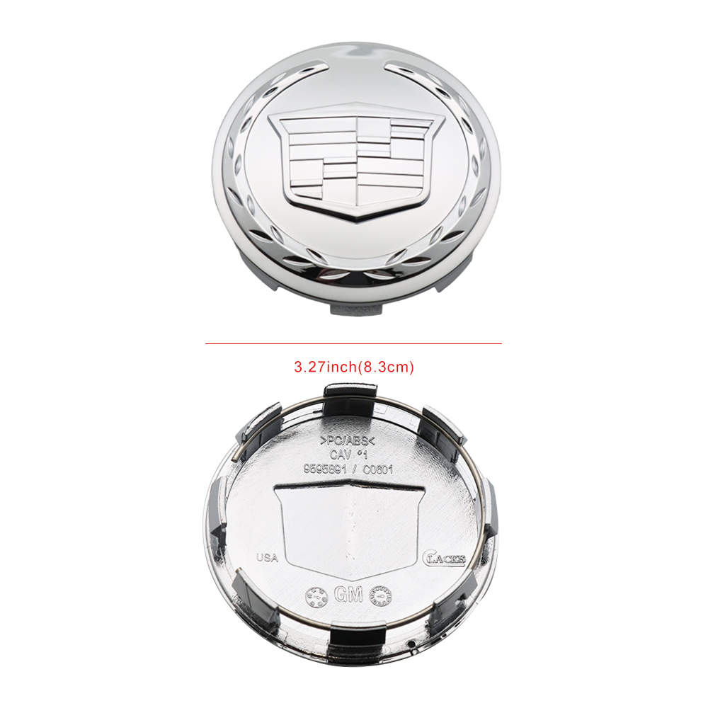 4PCS 2007-2013 Cadillac Escalade ESV EXT Plastic 83mm 3.25in Wheel Center Cap Chrome Cadillac