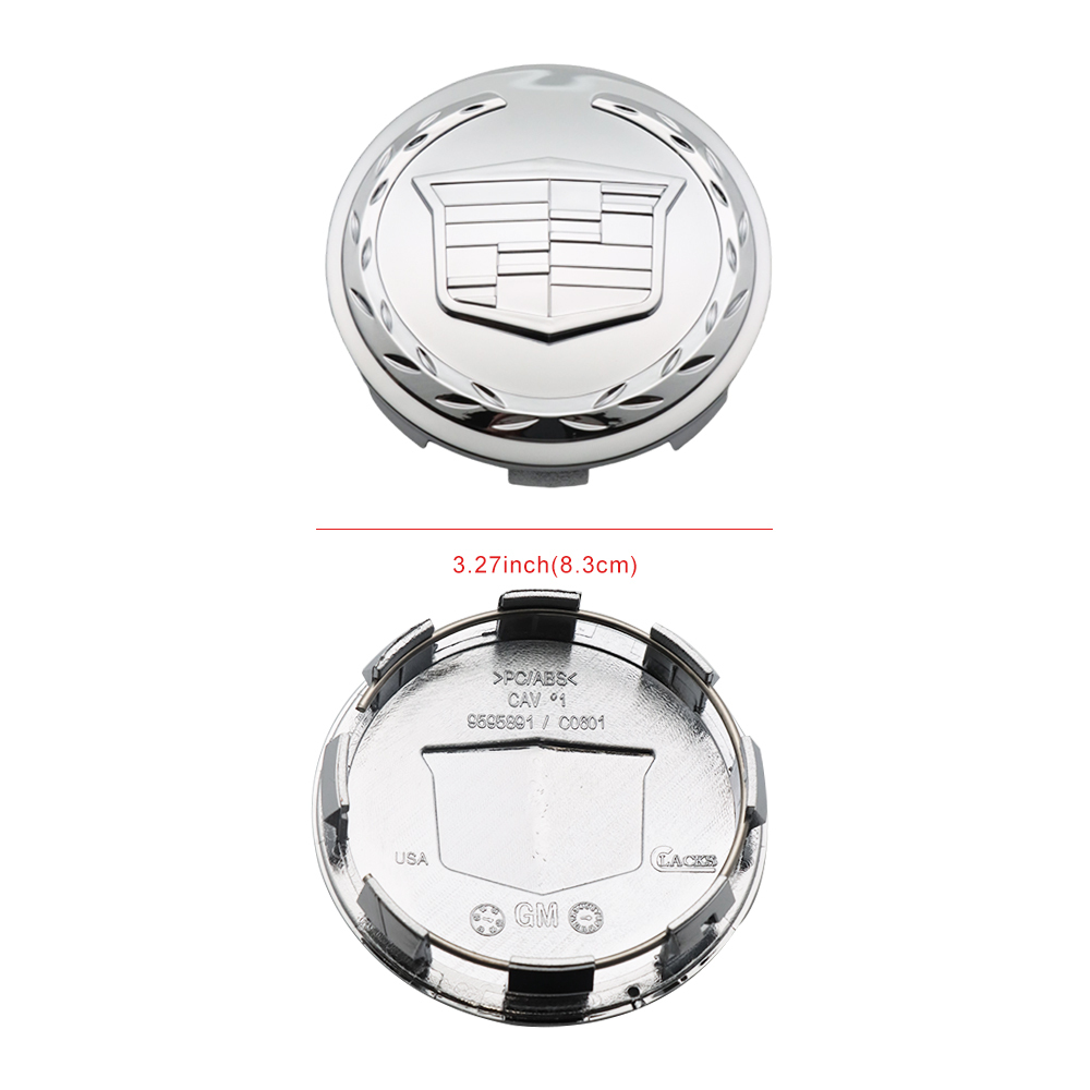 4PCS 2007-2013 Cadillac Escalade ESV EXT Plastic 83mm 3.25in Wheel Center Cap Chrome Cadillac
