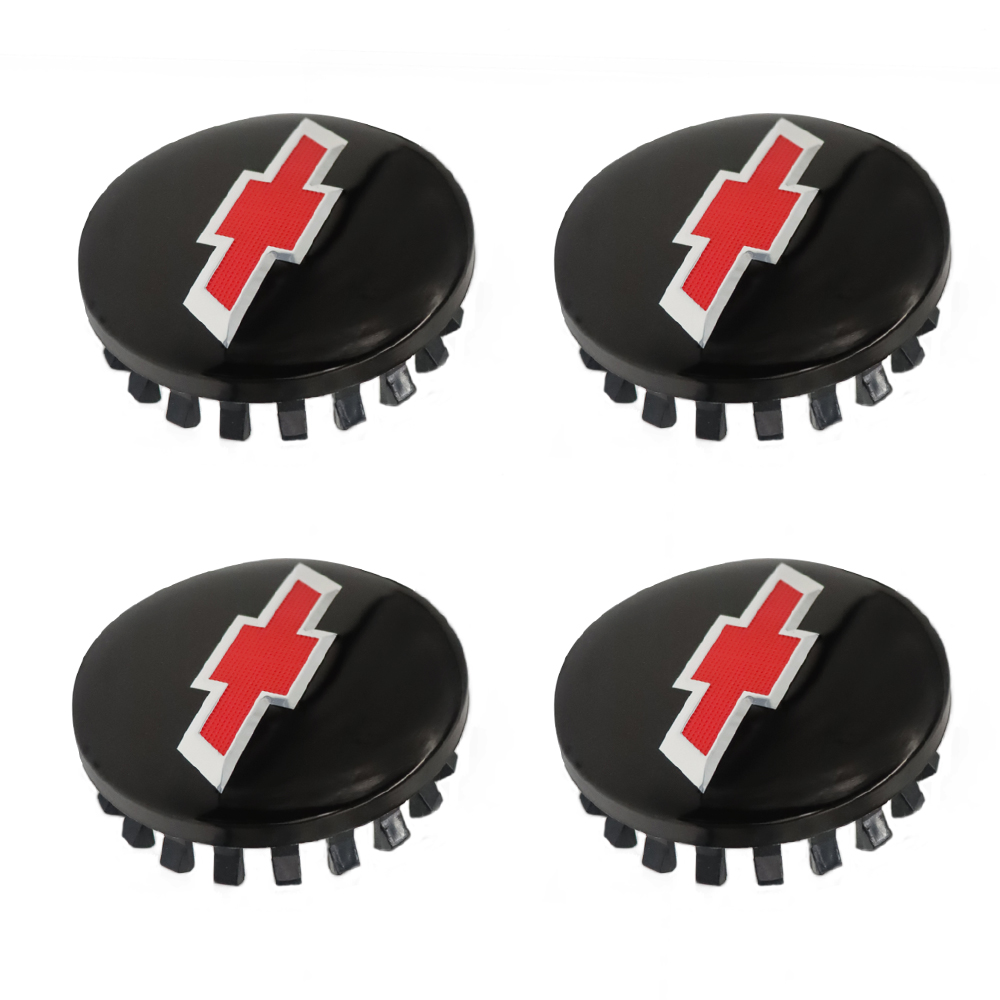 4PCS 2014-2020 Suburban Silverado Tahoe Plastic 83mm Wheel Center Hub Caps Black Red Chevrolet 22837060