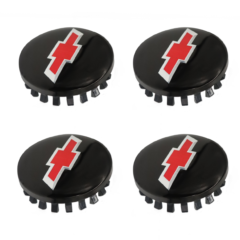 4PCS 2014-2020 Suburban Silverado Tahoe Plastic 83mm Wheel Center Hub Caps Black Red Chevrolet 22837060