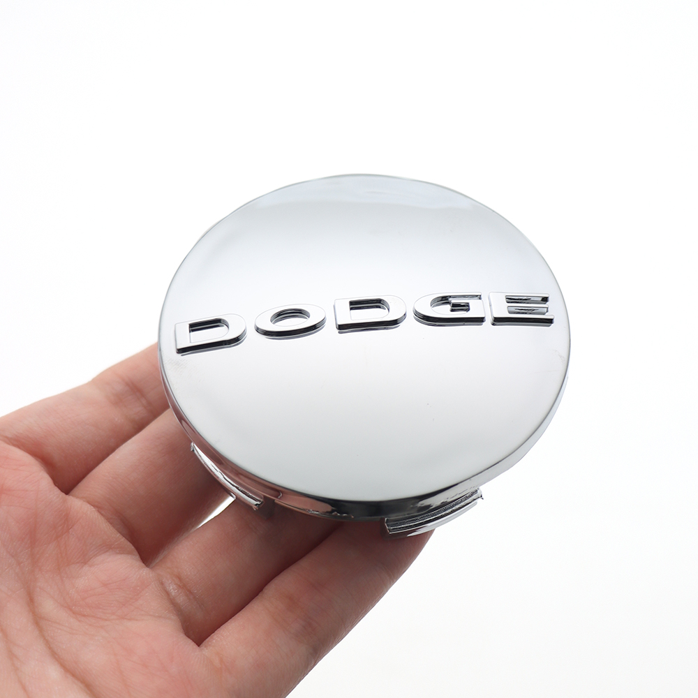 4Pcs 2005-2020 Dodge Letter ABS Wheel Center Caps Gloss Silver 1SK35DX8AA