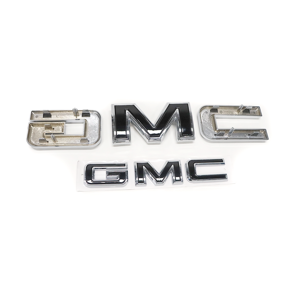 2Pcs 2021-2024 Yukon Yukon XL Plastic Front Grille Rear Emblem Chrome Black GMC 84729912