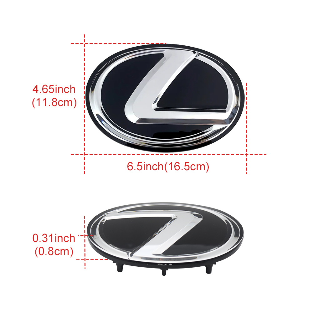 1PC 2013-2018 IS250 IS350 GS350 RX350 ES350 RX450h Acrylic 3D Raised Front Grille Emblem Gloss Black Silver Lexus