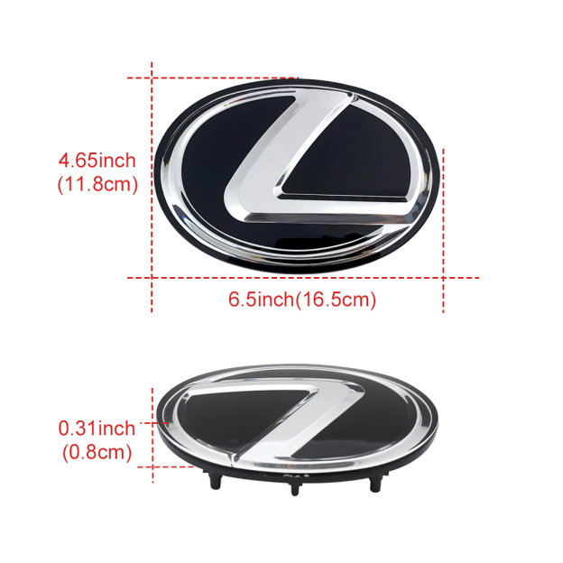 1PC 2013-2018 IS250 IS350 GS350 RX350 ES350 RX450h Acrylic 3D Raised Front Grille Emblem Gloss Black Silver Lexus