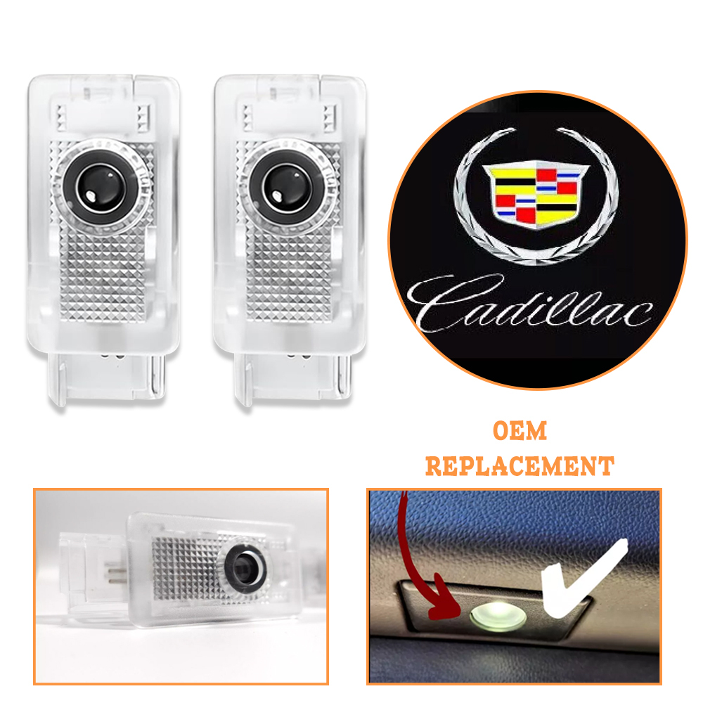 2pcs ATS SRX XT5 XTS LED Car Door Lamp Projector Lamp Welcome Paddle Lights Cadillac