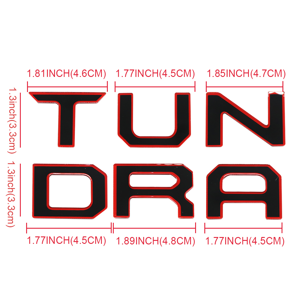 1Pc 2022-2026 Tundra Acylic Front Grille Letters Black Red Toyota