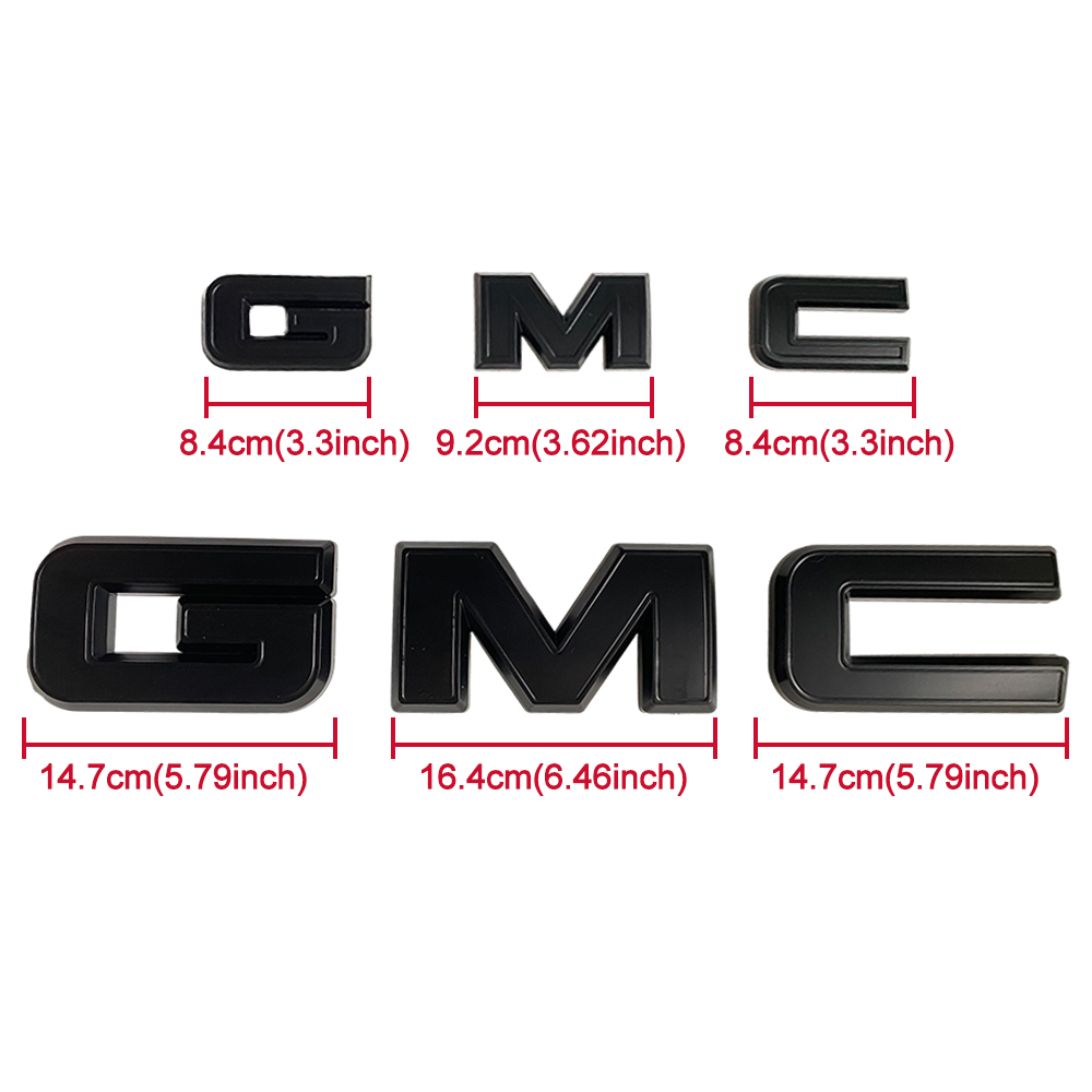 2Pcs 2021-2025 Yukon Yukon XL Plastic Front Rear Overlay Emblem Gloss Black GMC 