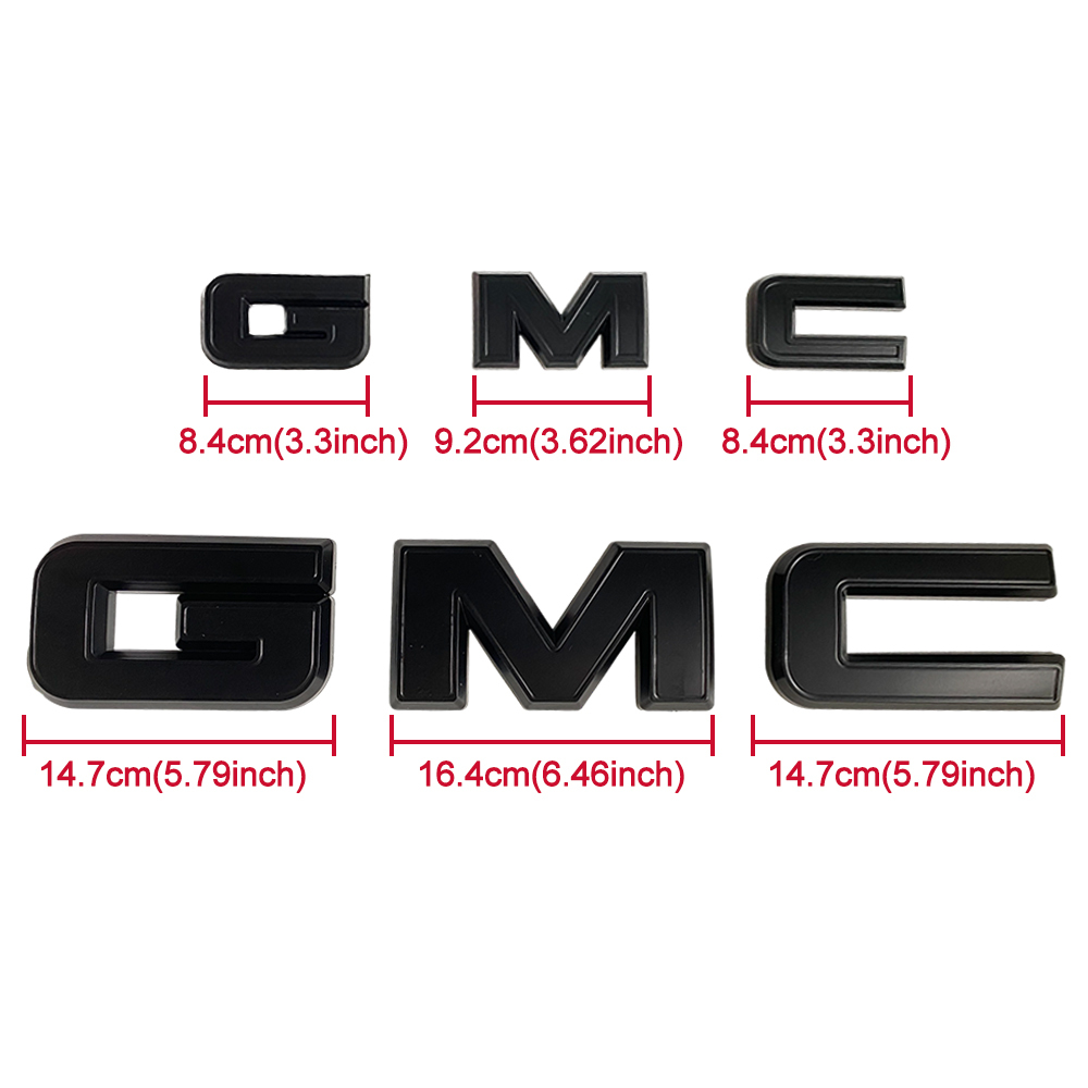 2Pcs 2021-2025 Yukon Yukon XL Plastic Front Rear Overlay Emblem Gloss Black GMC 