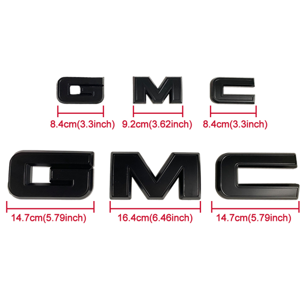 2Pcs 2021-2025 Yukon Yukon XL Plastic Front Rear Overlay Emblem Gloss Black GMC 