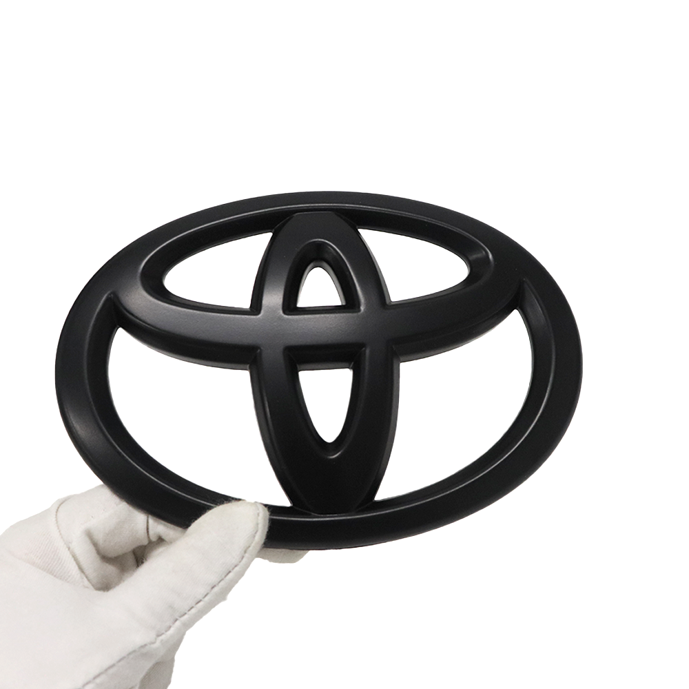 1pc 2010-2023 4Runner Plastic Front Grille Bumper Overlay Emblem Matte Black Toyota 00016-89016