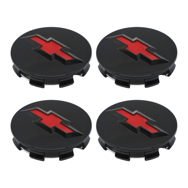 4Pcs 2014-2022 Suburban Silverado Tahoe ABS Plastic Wheel Center Caps Black Red Chevrolet 83mm