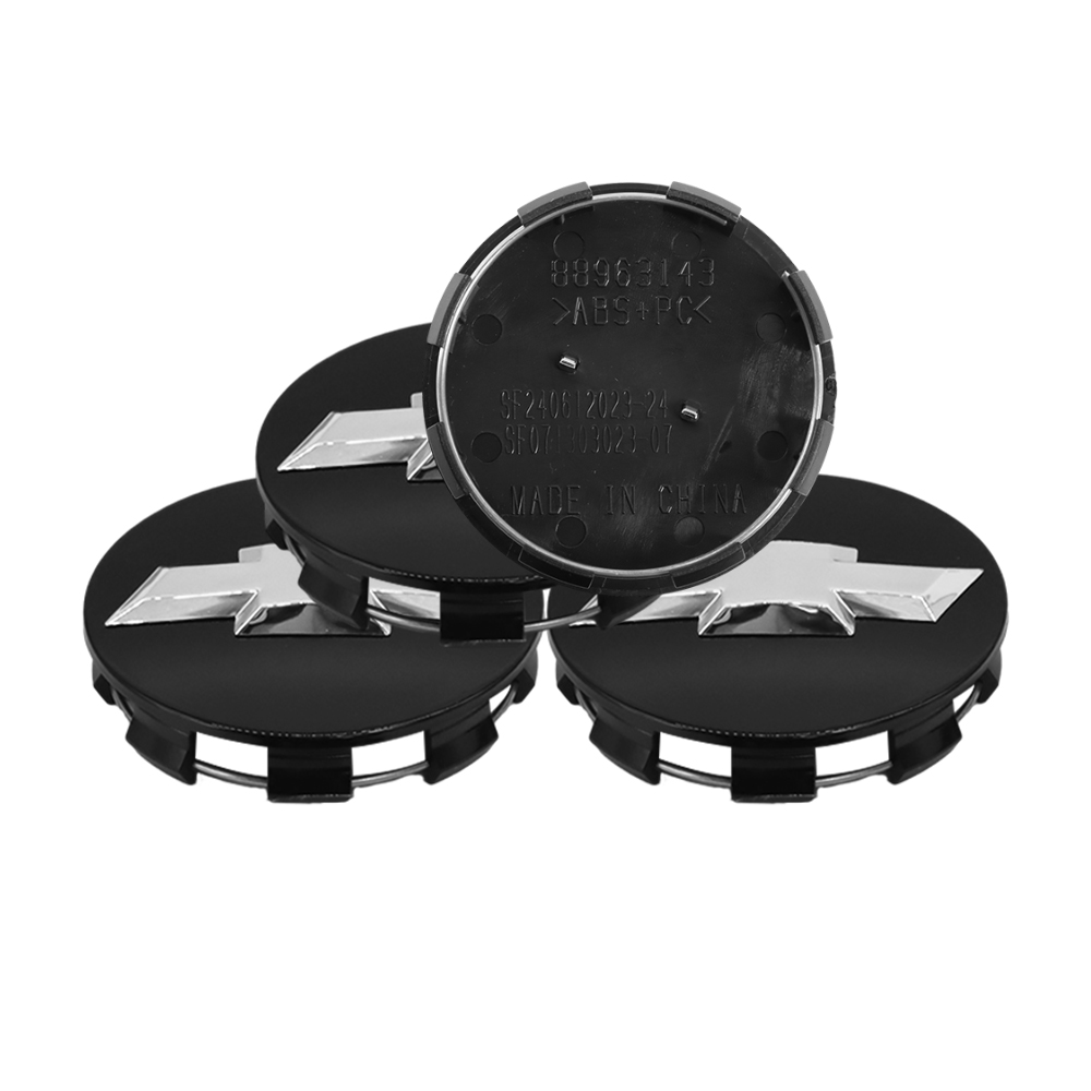 4Pcs 2014-2021 Silverado Suburban Tahoe Plastic Wheel Center Caps Gloss Black Chevrolet