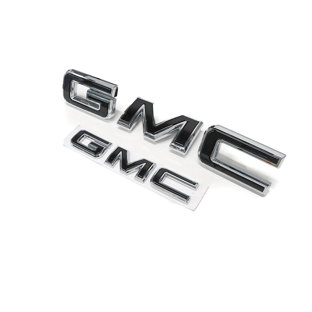 2Pcs 2021-2024 Yukon Yukon XL Plastic Front Grille Rear Emblem Chrome Black GMC 84729912