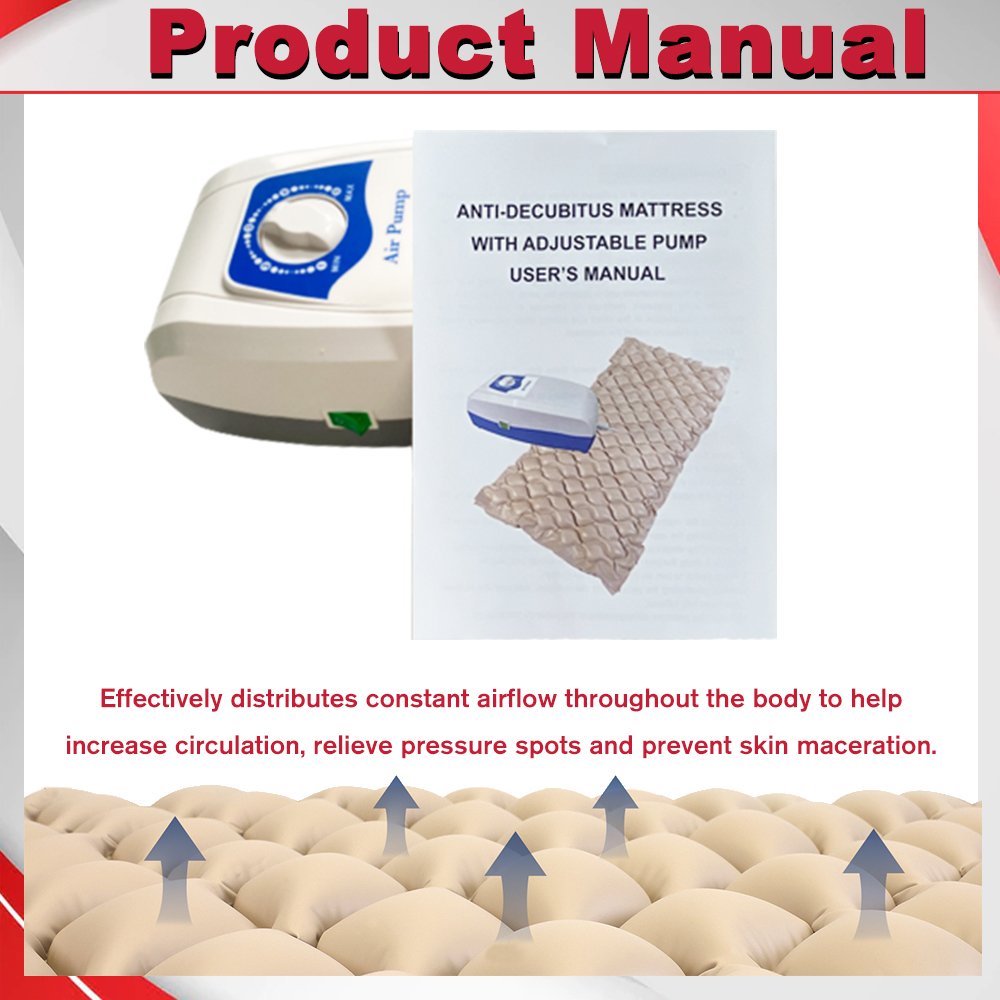 Alternating Pressure Pad Air Mattress Topper with Pump Hospital Medical Bedsore
