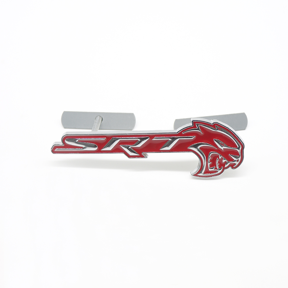 2018-2026 Charger Durango Hellcat SRT Metal Front Grille Badge Red Chrome Dodge Decal Nameplate