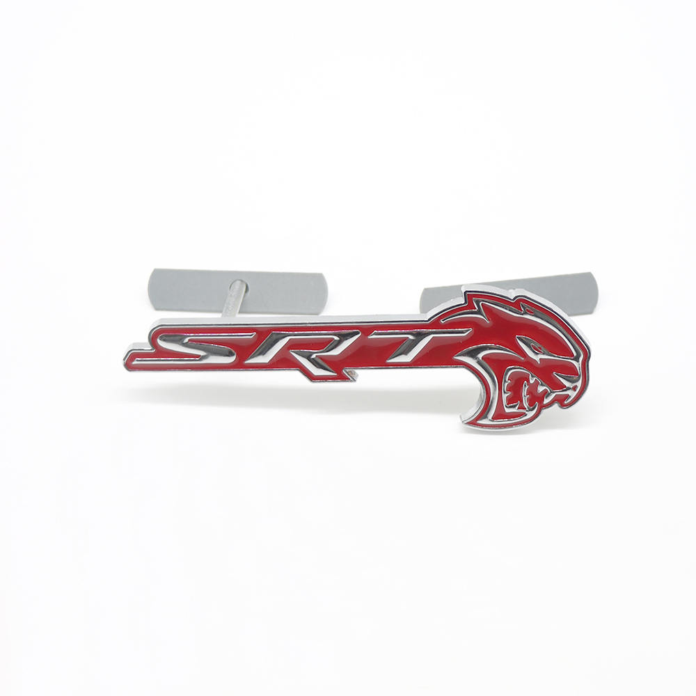 2018-2026 Charger Durango Hellcat SRT Metal Front Grille Badge Red Chrome Dodge Decal Nameplate