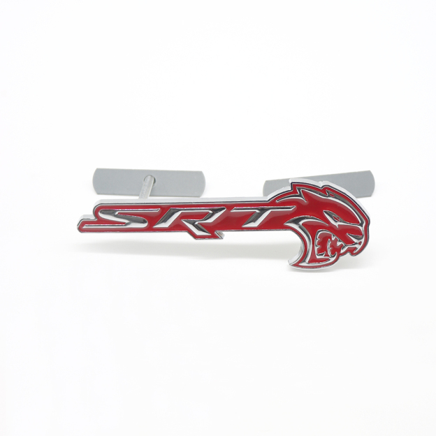 2018-2026 Charger Durango Hellcat SRT Metal Front Grille Badge Red Chrome Dodge Decal Nameplate