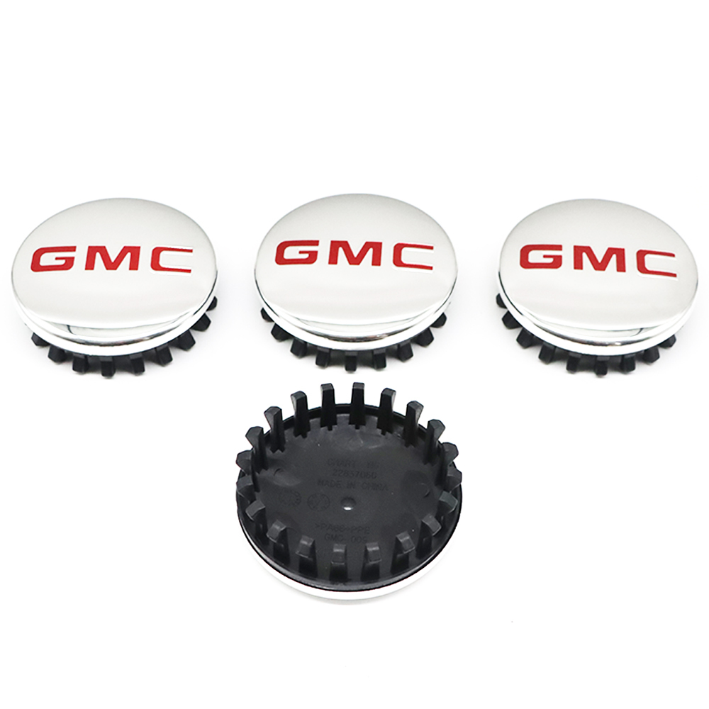 Chrome & Red 83mm Center Cap for GMC Sierra, Yukon & Chevrolet Silverado, Tahoe | OE# 22837060