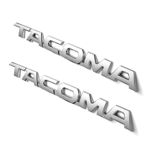 For 2005-2015 Tacoma Left Right Door Tailgate Emblems Logo Gloss Silver Badges