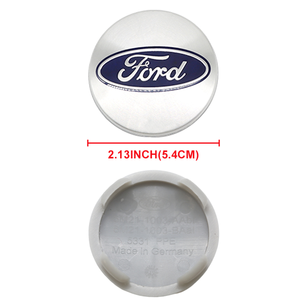 8PCS SET Ford Wheel Center Hub Caps 54mm Rim Emblem Hubcap Cover Logo 2 ⅛" & 4pcs Valve Caps Chrome 6M21-1003-AA 6M2Z-1003-C CP9C1A096AA