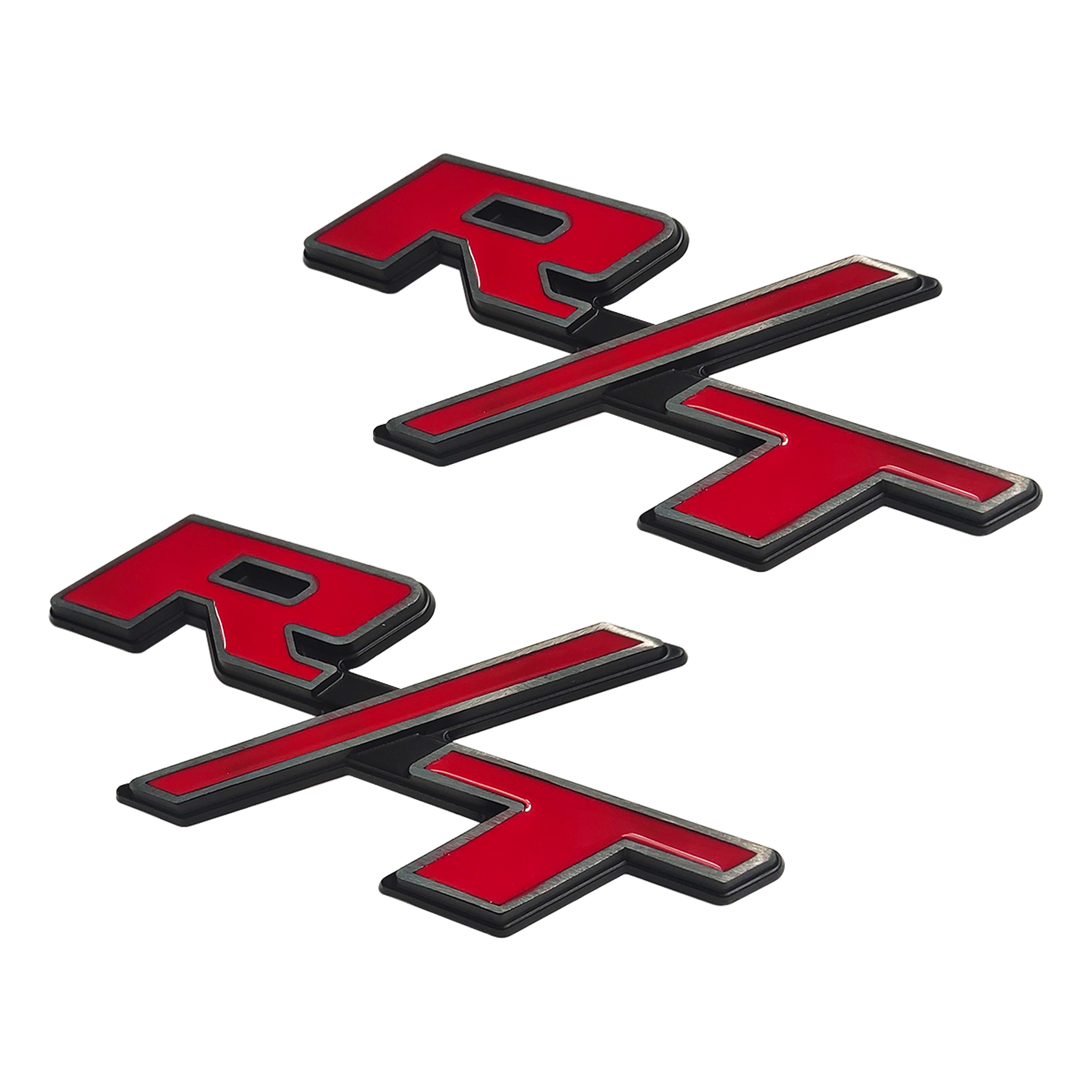 Dodge Charger Challenger OEM RT Emblems Side Fender R/T Nameplate Badge 3D Sticker Decal Black Red Silver 2PCS
