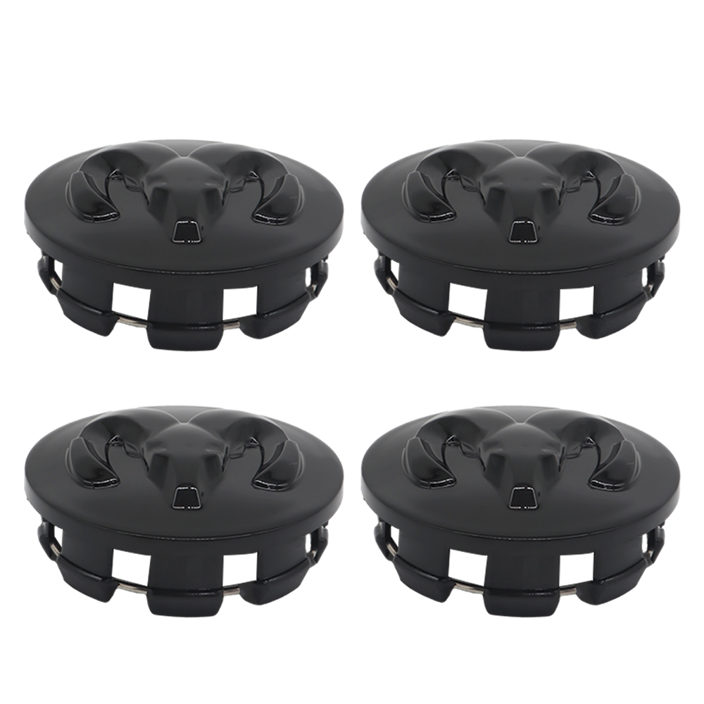 63MM Dodge RAM 1500 2013-2019 Wheel Center Caps Rim Center Hub Cover Gloss Black 4PCS SET 