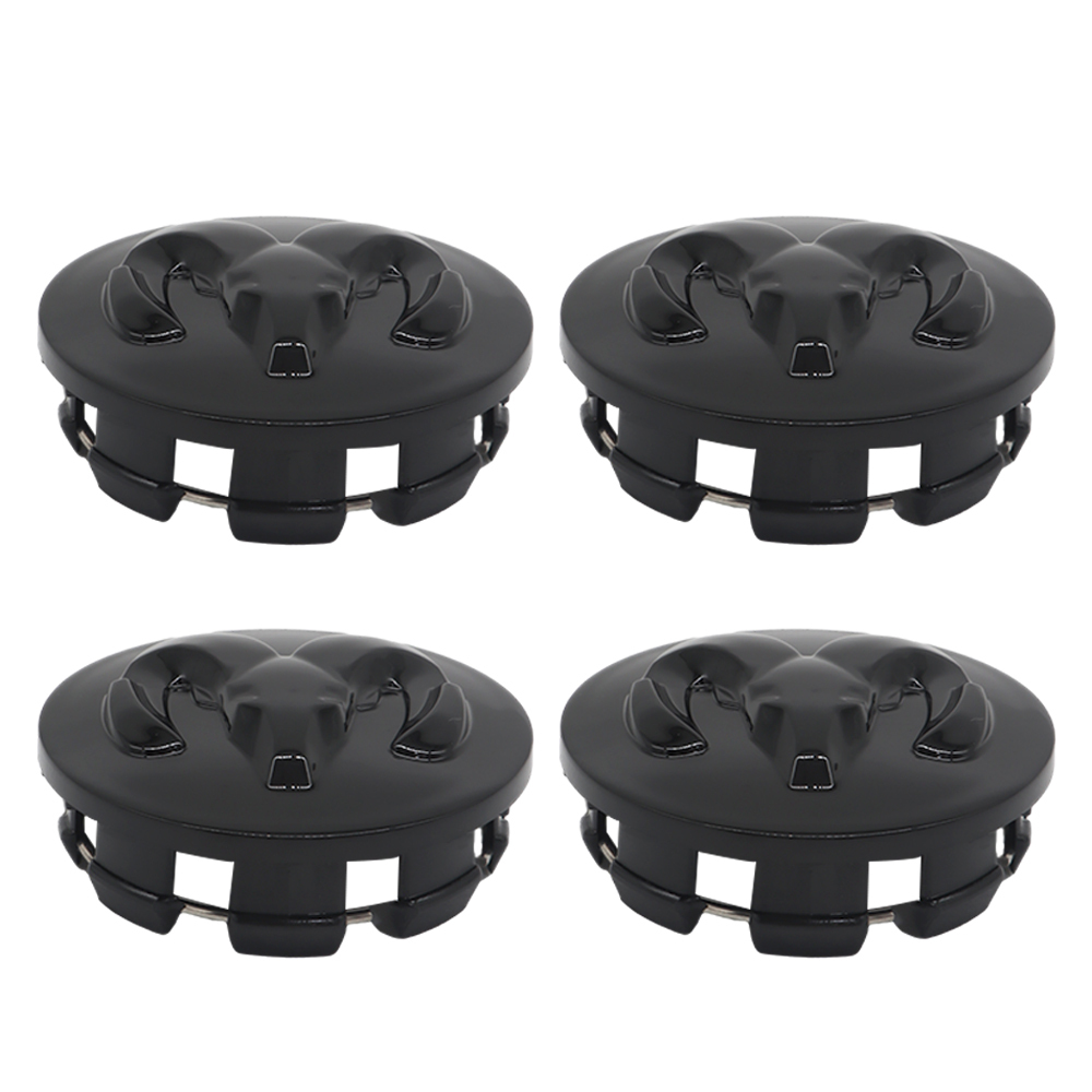 63MM Dodge RAM 1500 2013-2019 Wheel Center Caps Rim Center Hub Cover Gloss Black 4PCS SET 